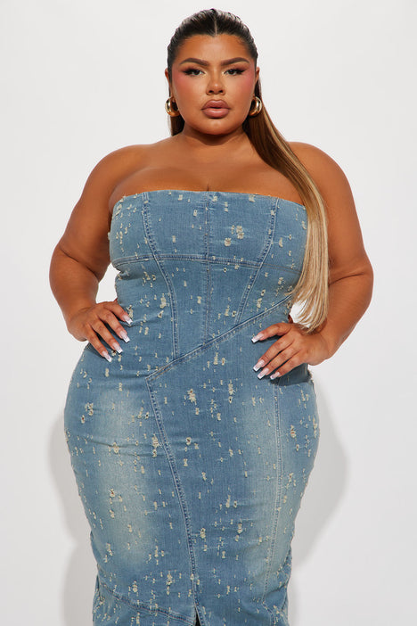 Raleigh Corset Denim Maxi Dress Denim Fashion Nova Dresses