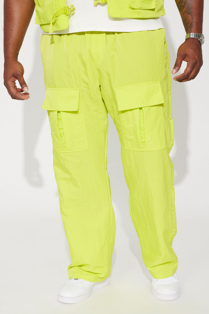 Carrying Weight Nylon Snap Cargo Pants Lime Fashion Nova, Mens