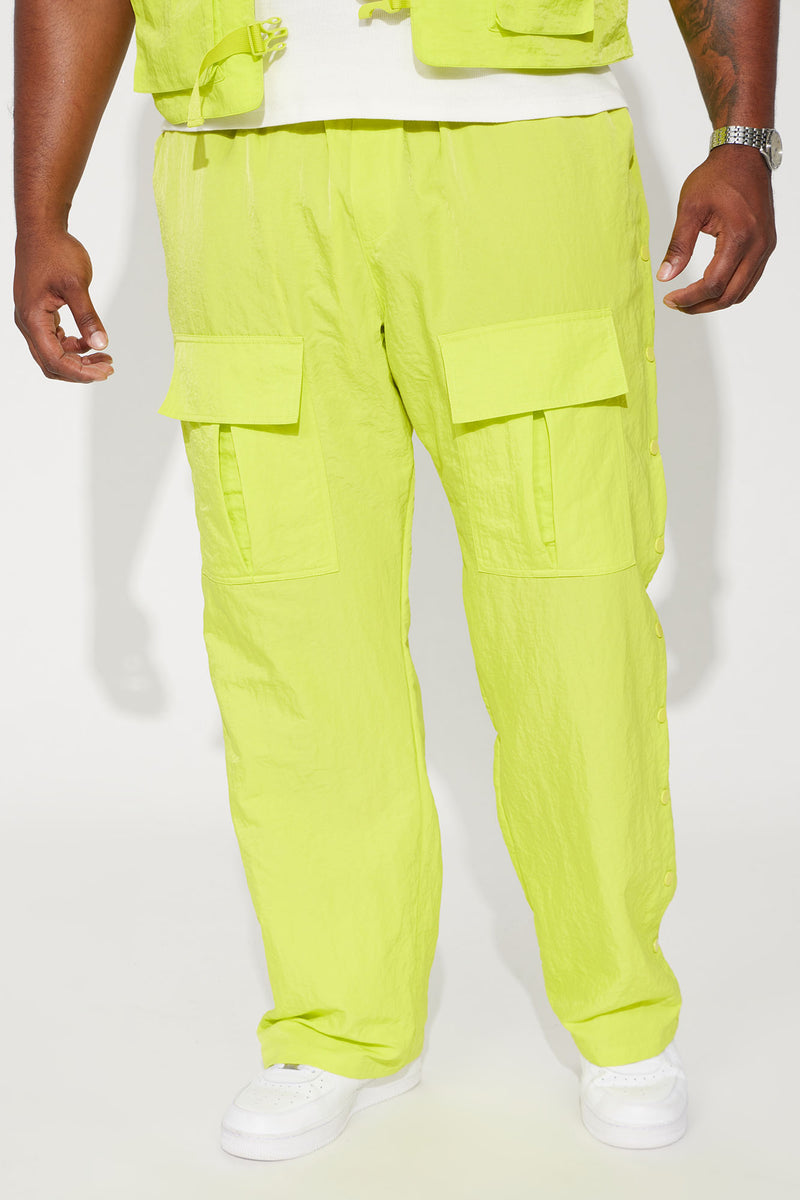 Carrying Weight Nylon Snap Cargo Pants - Lime | Fashion Nova, Mens ...
