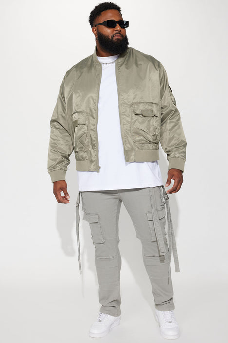 Day By Day Utility Bomber Jacket Olive