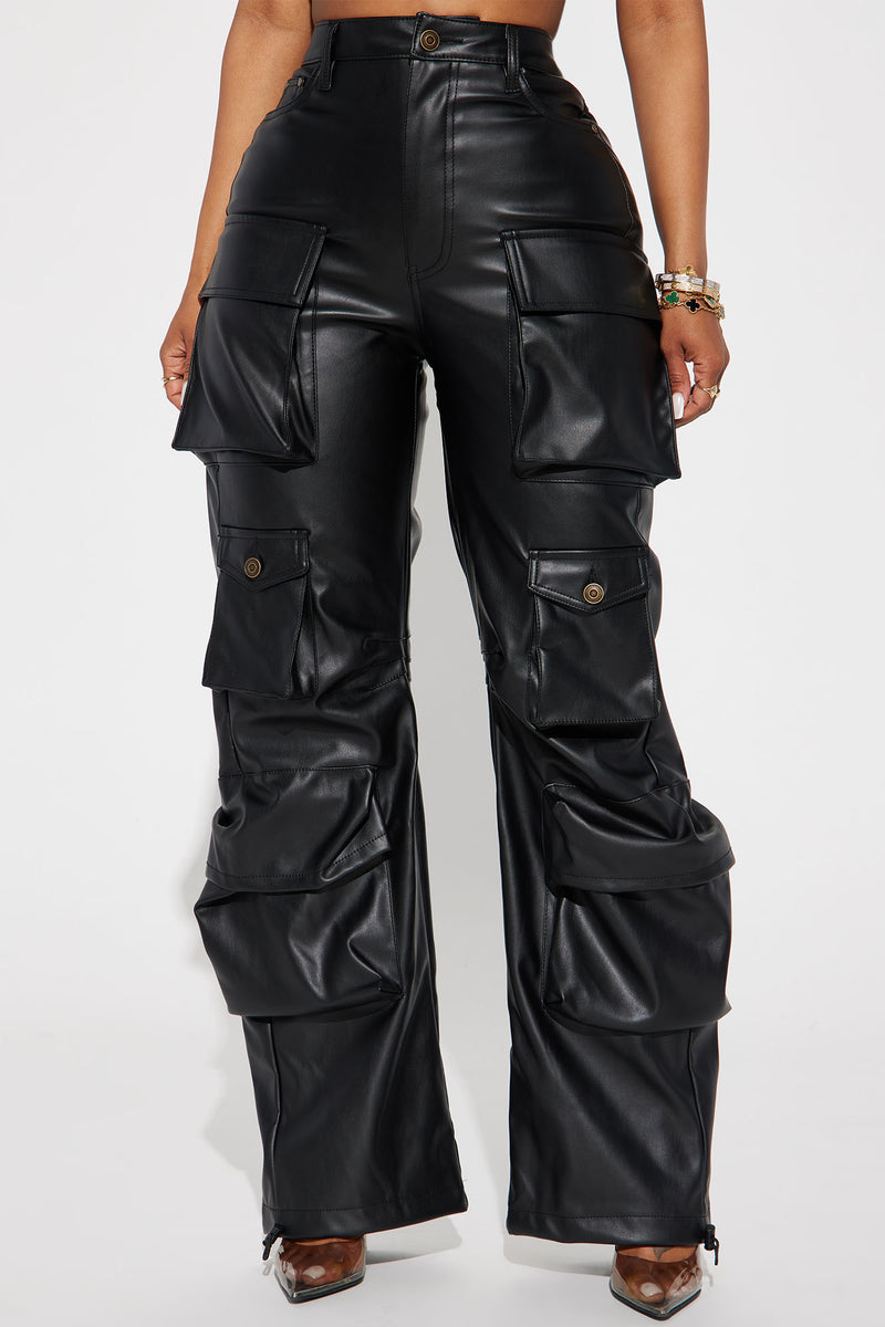 City Is Mine Faux Leather Cargo Pant - Black | Fashion Nova, Pants ...