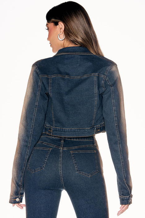 Sand coloured denim top jacket