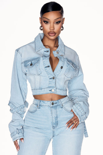 KASSUALLY Denim  Buy KASSUALLY Blue Lightweight Crop Outdoor Denim Jacket  Online  Nykaa Fashion