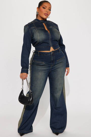 Two tone jeans plus size discount