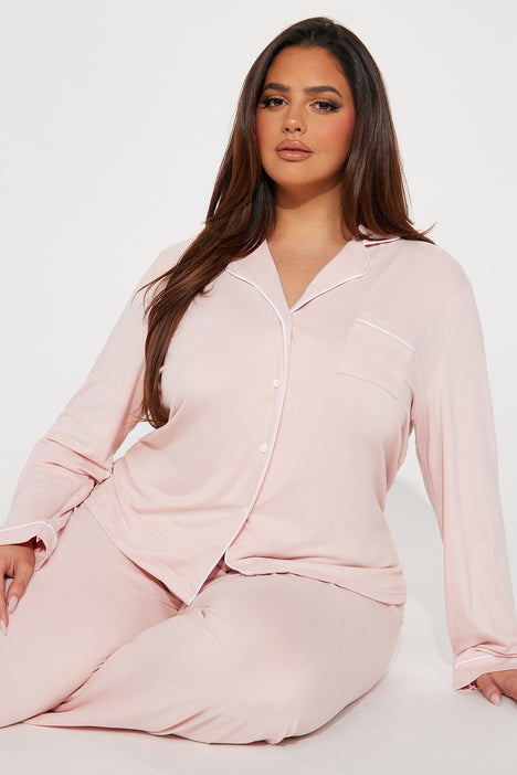 Plus size best sale pink pajama set