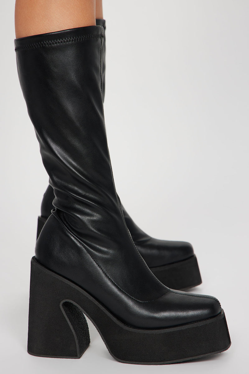 Same Attraction Knee High Heeled Boots - Black | Fashion Nova, Shoes ...