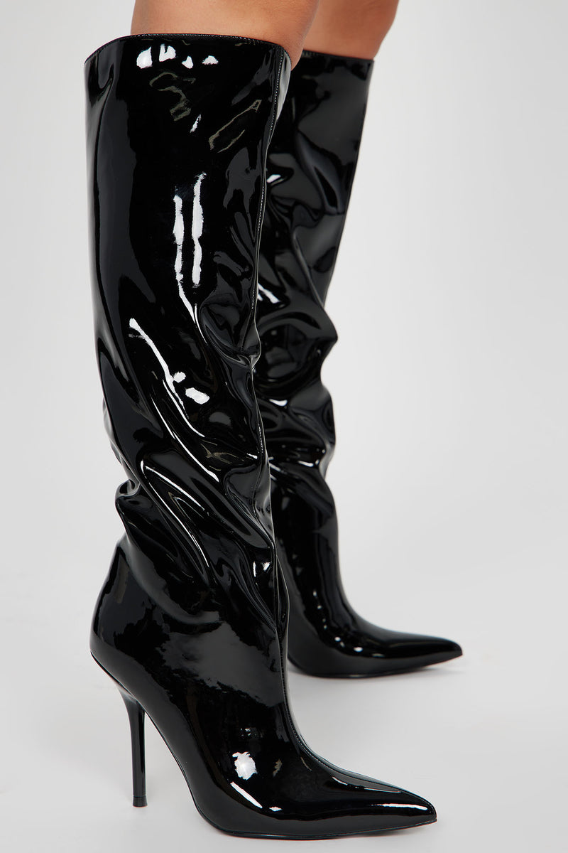 Wynter Knee High Metallic Boots - Black | Fashion Nova, Shoes | Fashion ...