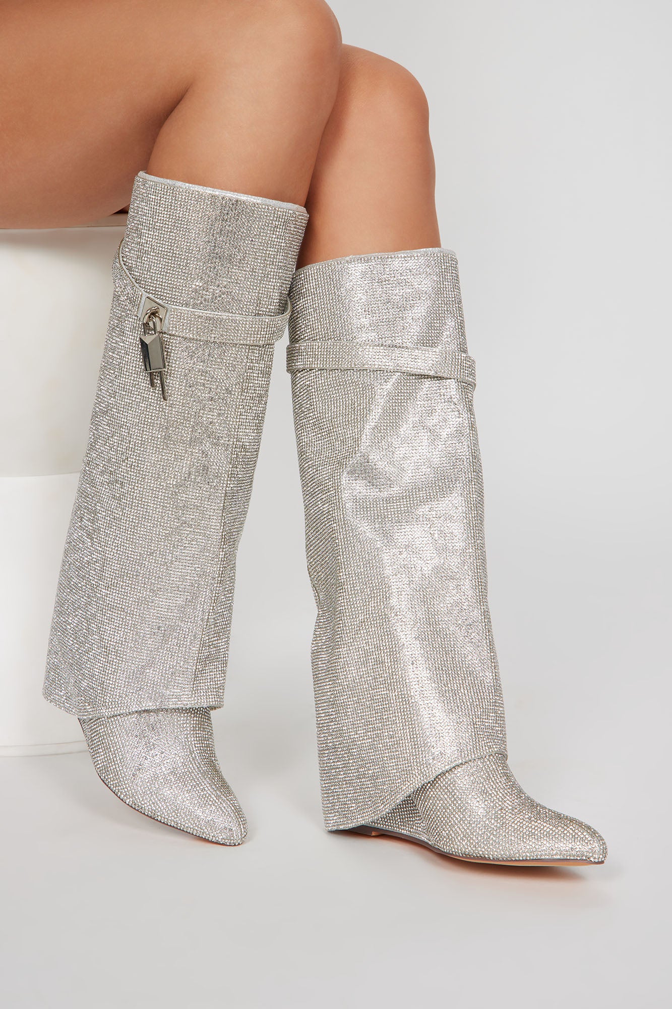 Fashion nova glitter best sale boots