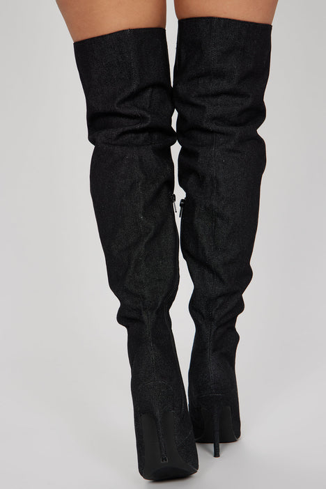 Distressed thigh hotsell high boots