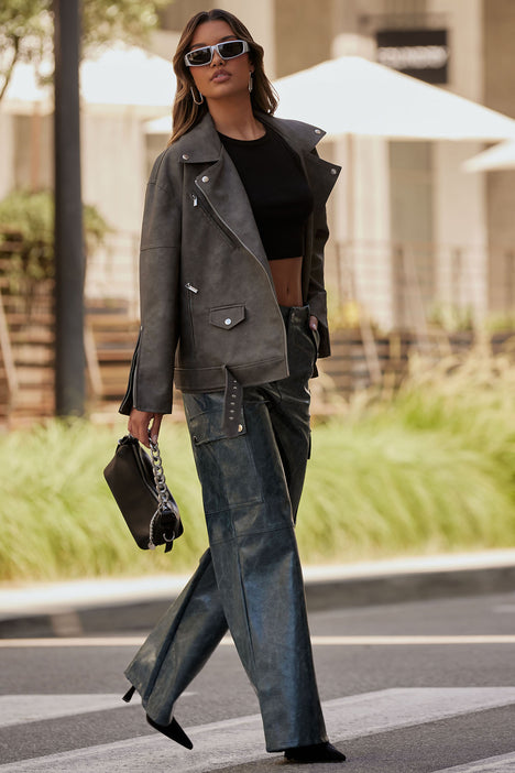 Fashion nova shop faux leather jacket