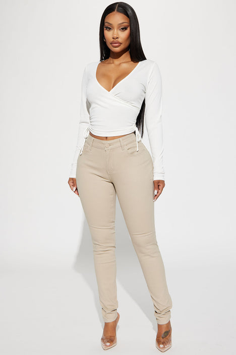 Buy Beige Textured Pants for Women | ONLY | 154375202