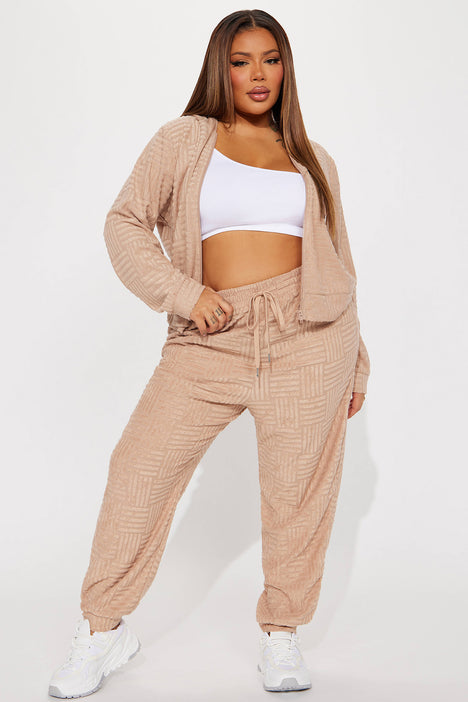 Stay Focused French Terry Jogger Set Taupe