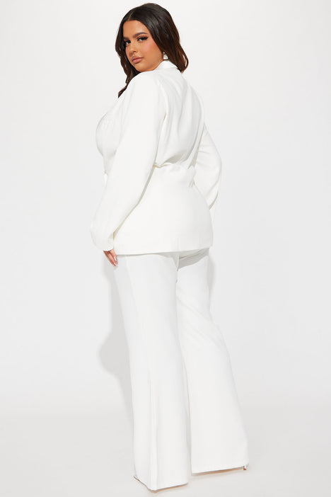 Plus size white tuxedo blazer online