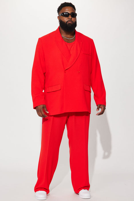 Double breasted sales red jacket