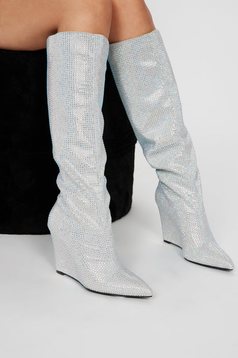 Fashion nova on sale silver boots
