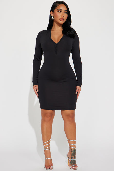 Fashion nova 2025 black bodycon dress
