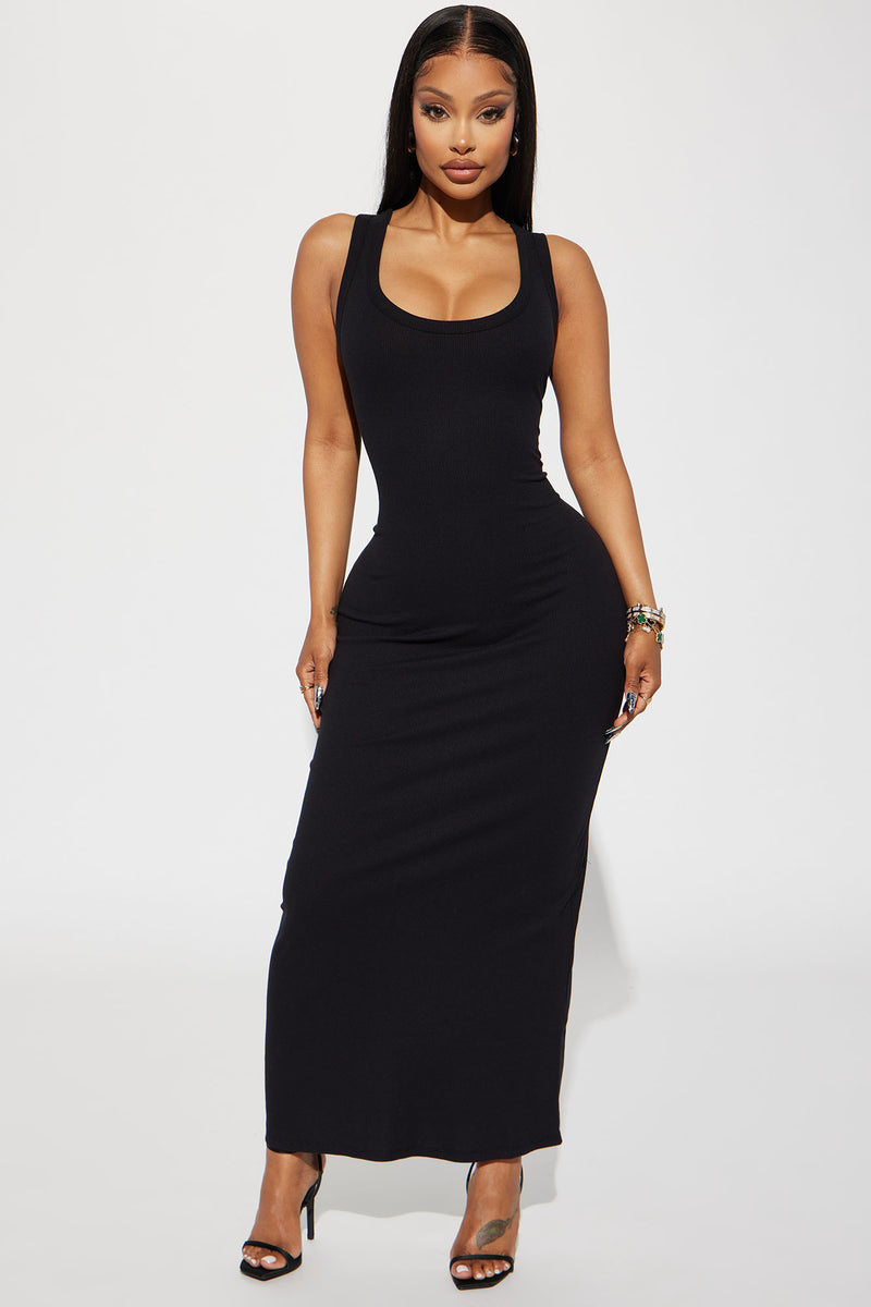 Leandra RIbbed Maxi Dress - Black | Fashion Nova, Dresses | Fashion Nova