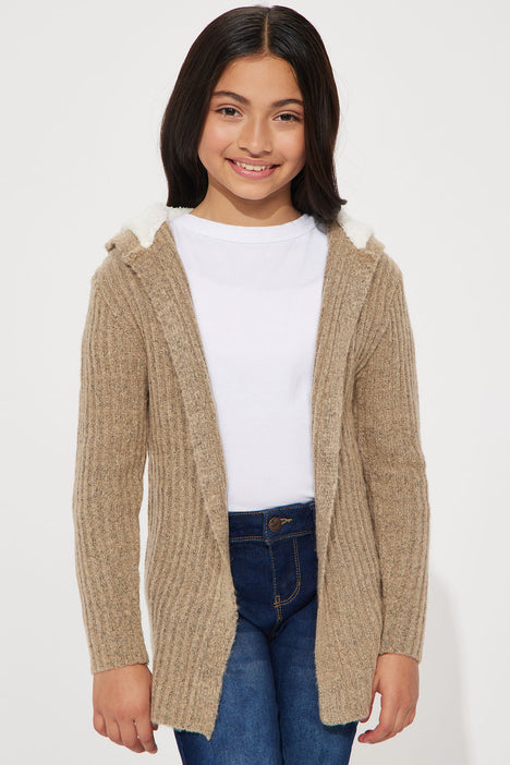 Mini Far Gone Hooded Cardigan Oatmeal Fashion Nova Kids