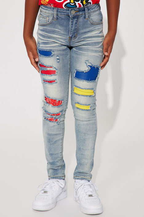 Mini Rip And Repair Denim Jeans Medium Wash Fashion Nova Kids