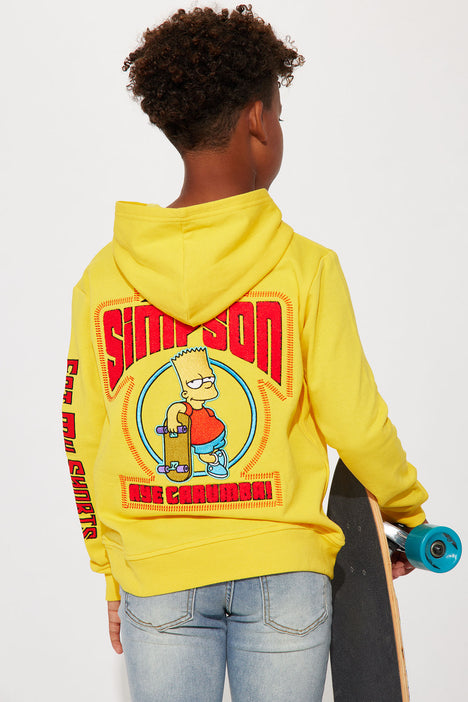 Mini Bart Simpson Embroidered Pullover Hoodie Gold Fashion
