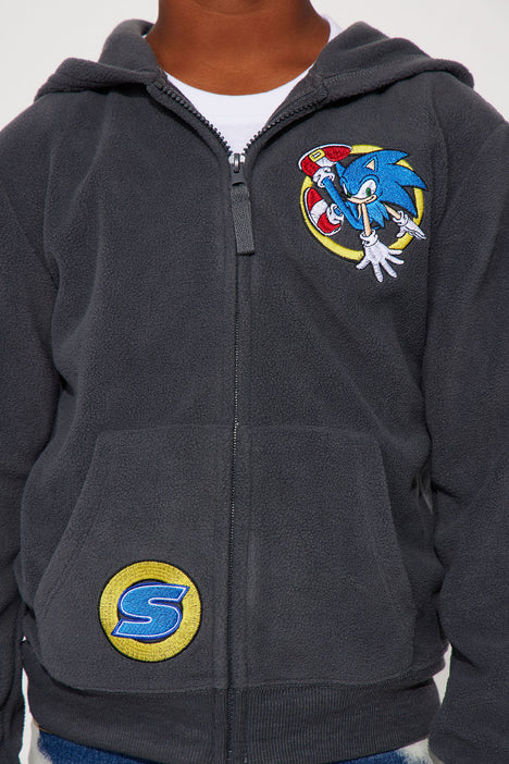 Mini Sonic Polar Fleece Zip Hoodie Charcoal Fashion Nova Kids