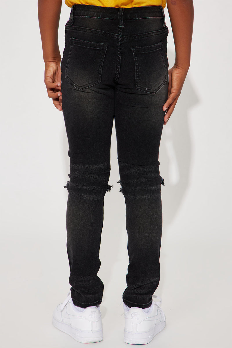 Mini Destructed Paint Splatter Denim Jeans - Black Wash | Fashion Nova ...