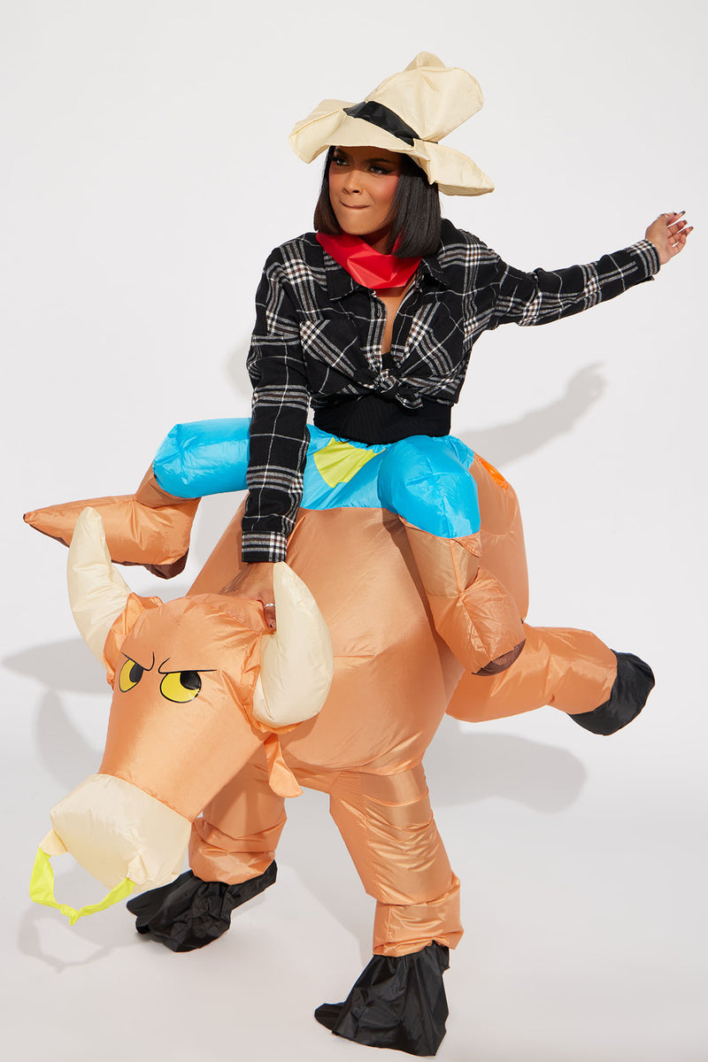 Inflatable Bull Rider Costume Brown Combo Fashion Nova, Costumes