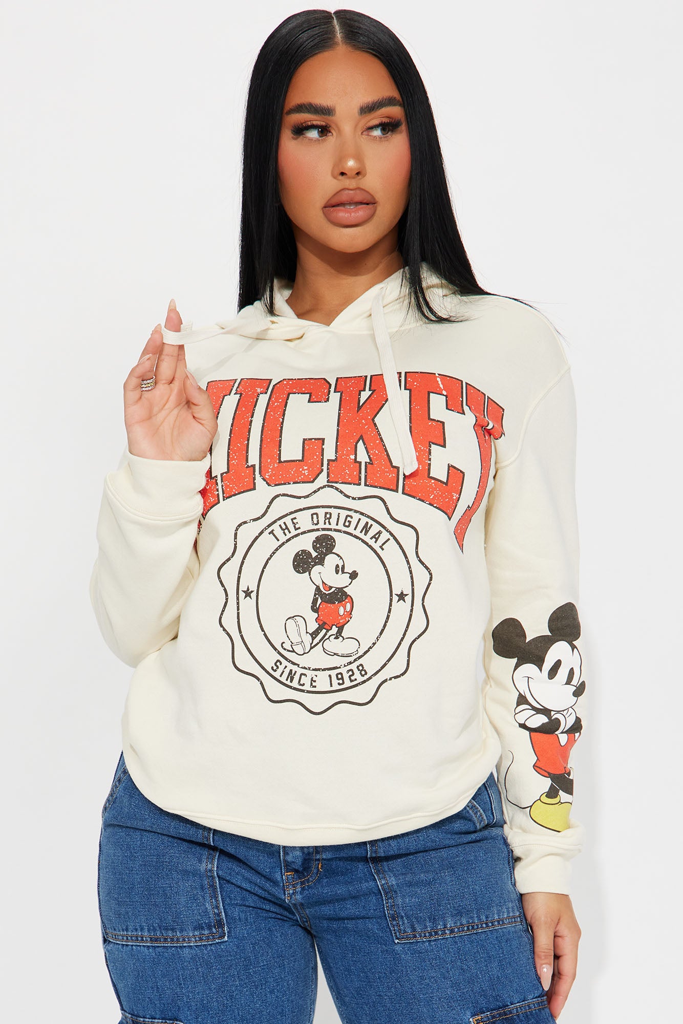Mickey Mouse Vintage Graphic Hoodie - Sand, Fashion Nova, Screens Tops and  Bottoms