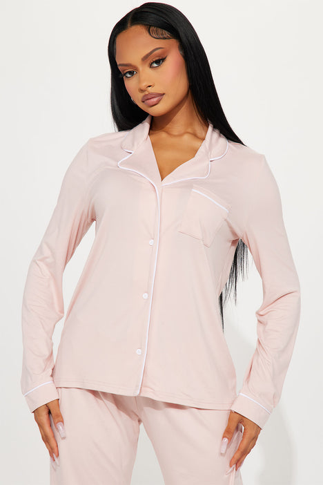 Relax With Me PJ Pant Set Pink Fashion Nova Lingerie