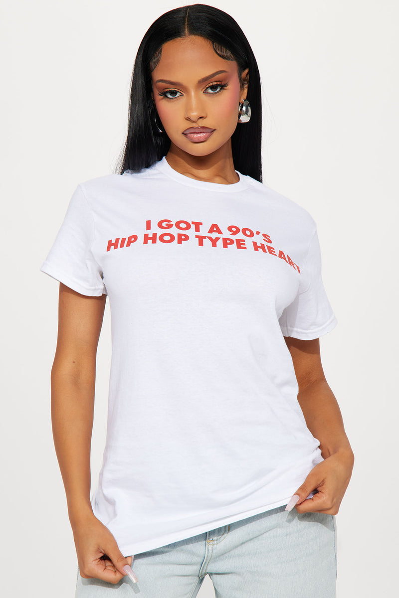 90's Hip Hop Graphic Tee - White | Fashion Nova, Screens Tops and