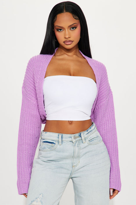 Cool Girl Mood Bolero Sweater Lavender Fashion Nova Sweaters
