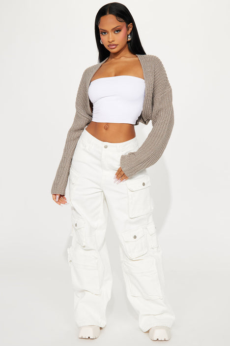 Girls white cheap bolero sweater
