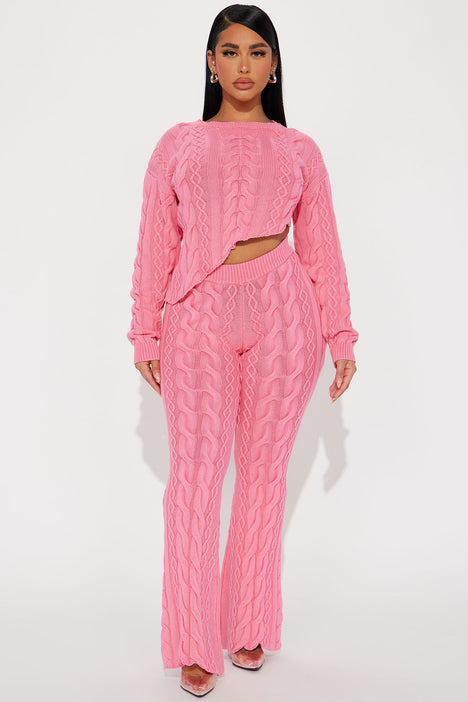In My Fun Era Washed Sweater Set Pink