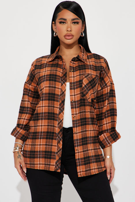 Orange lumberjack best sale shirt