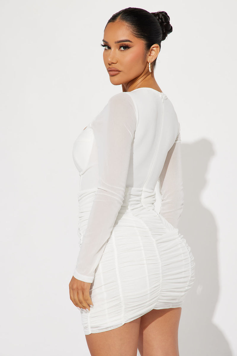 Jenni Mesh Mini Dress - White | Fashion Nova, Dresses | Fashion Nova
