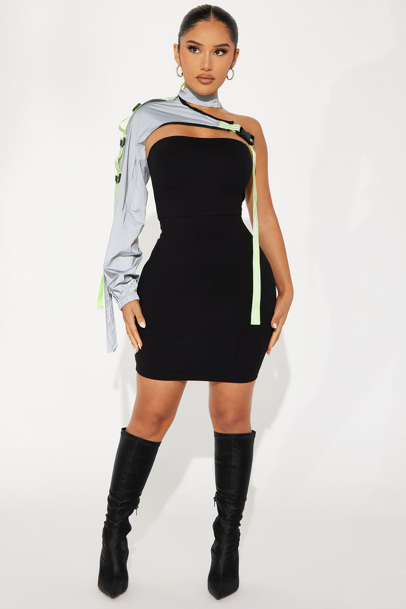 Willow Reflective Mini Dress - Black | Fashion Nova, Dresses | Fashion Nova
