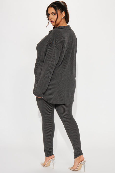 Maddie Ribbed Legging Set - Charcoal, Fashion Nova, Matching Sets