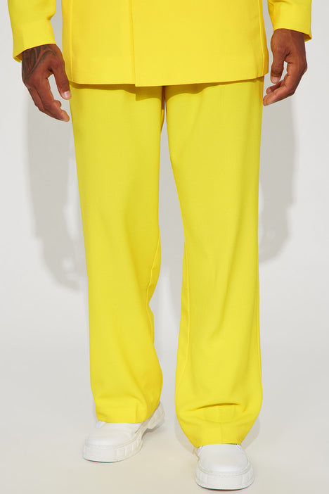 Yellow pleated pants top