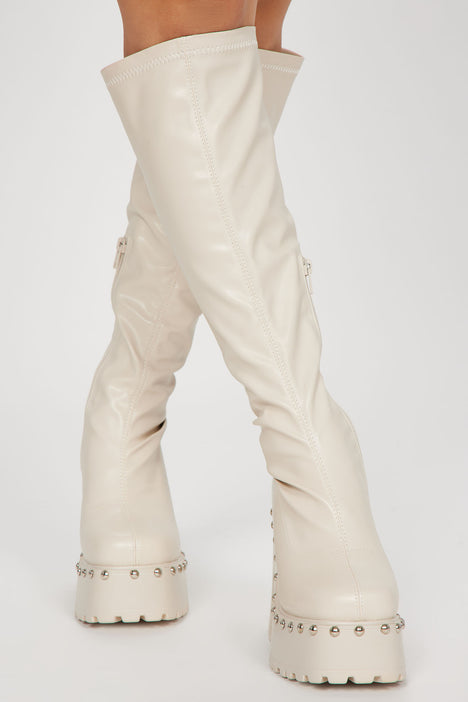 Knee high studded boots best sale