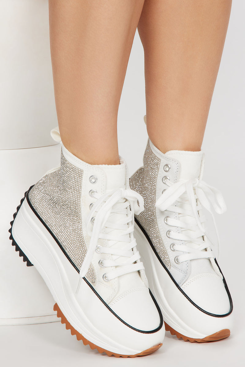 Nina Rhinestone Sneakers - White | Fashion Nova, Shoes | Fashion Nova