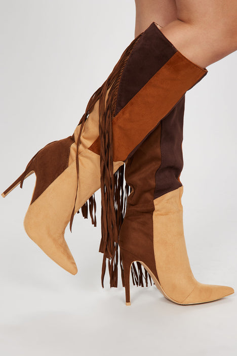 Fringe boots cheap hot sale