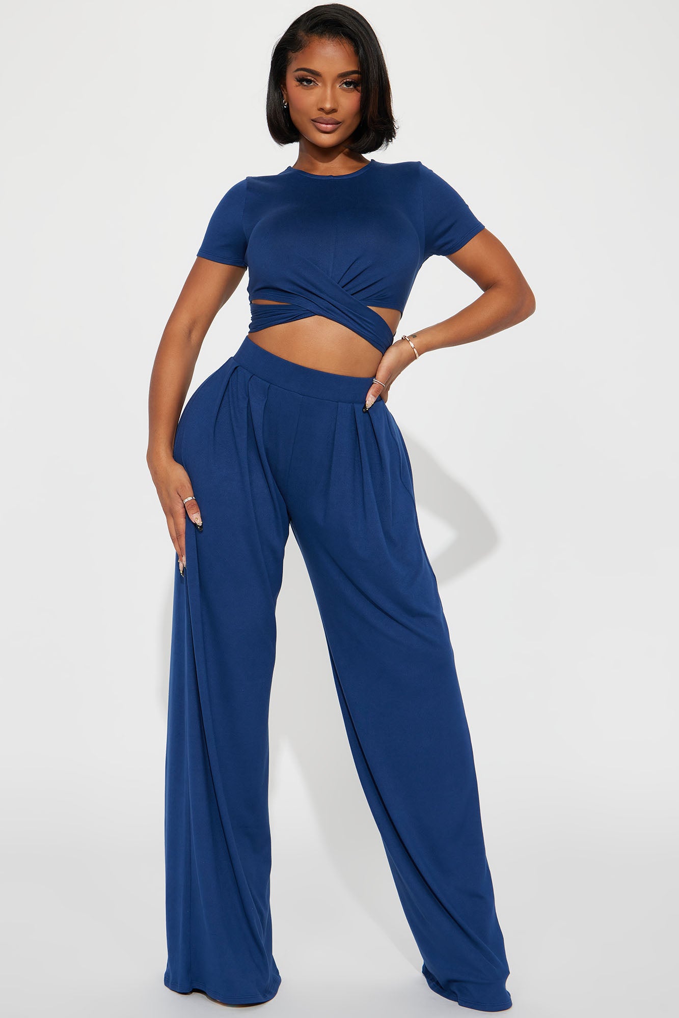 Casually Chic Wide Leg Pant Set - Denim, Fashion Nova, Matching Sets