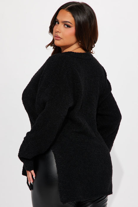 Mongolian Cashmere Oversized Boyfriend Cardigan Sweater - Plus Size