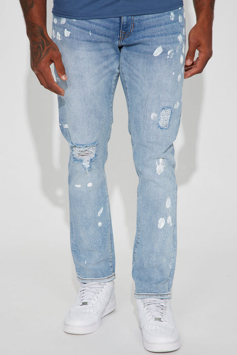 Mens paint cheap splash jeans