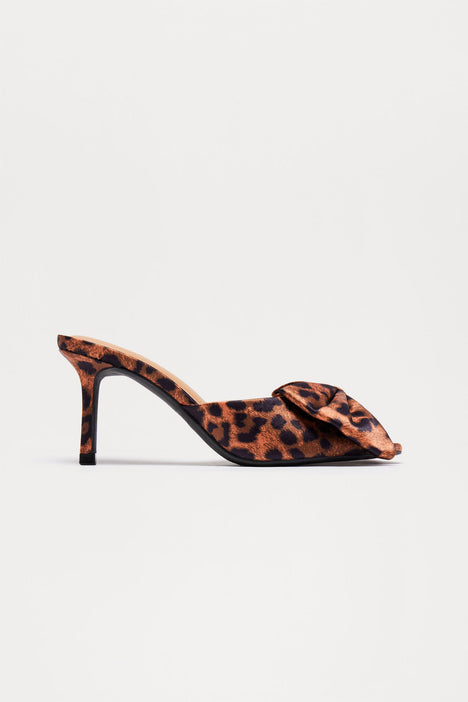 Leopard bow mules deals
