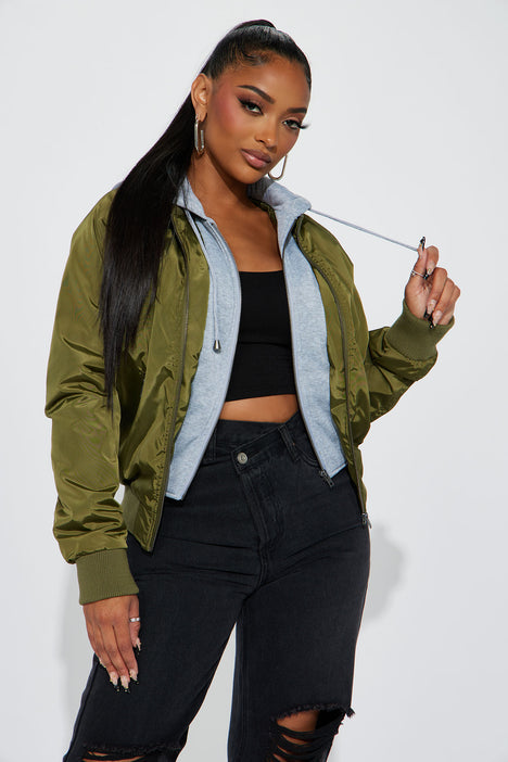 Bomber jacket womens olive green new arrivals