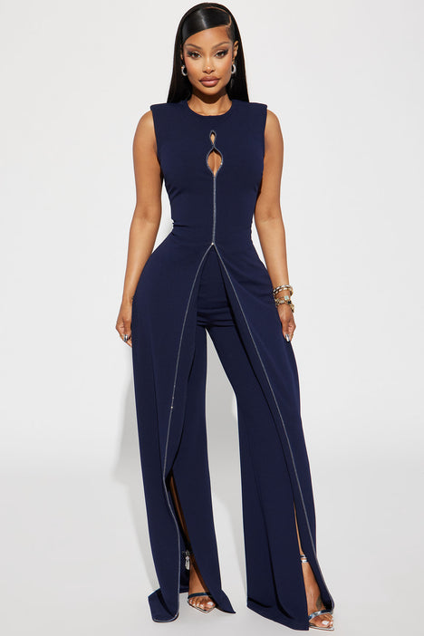 Miss Chase Jumpsuits : Buy Miss Chase Women's Navy Blue Round Neck Half  Sleeve Viscose Embellished Straight Leg Jumpsuit Online|Nykaa Fashion