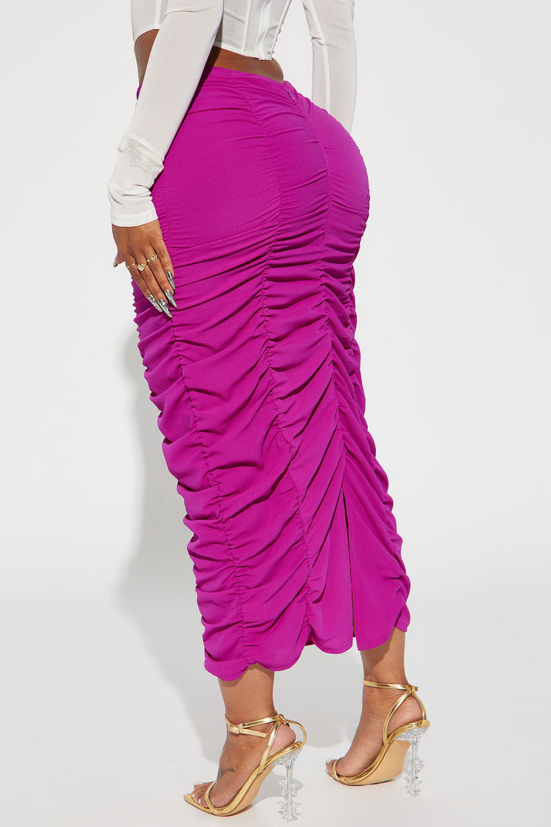 Maddy Ruched Maxi Skirt - Plum | Fashion Nova, Skirts | Fashion Nova