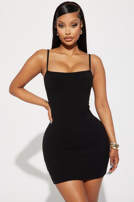 Avery Shapewear Mini Dress - Black, Fashion Nova, Dresses