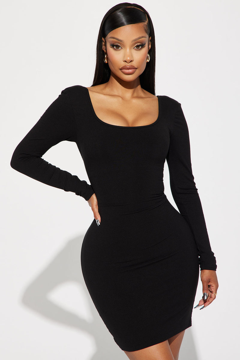 Ariana Shapewear Midi Dress Black Fashion Nova, Dresses Fashion Nova